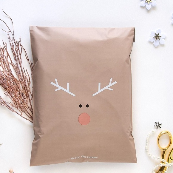 LAST SET - 20 X-Large Rudolph Christmas poly mailer gusseted - Picture 1 of 3